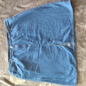 Emma James lightweight denim chambray skirt front slit